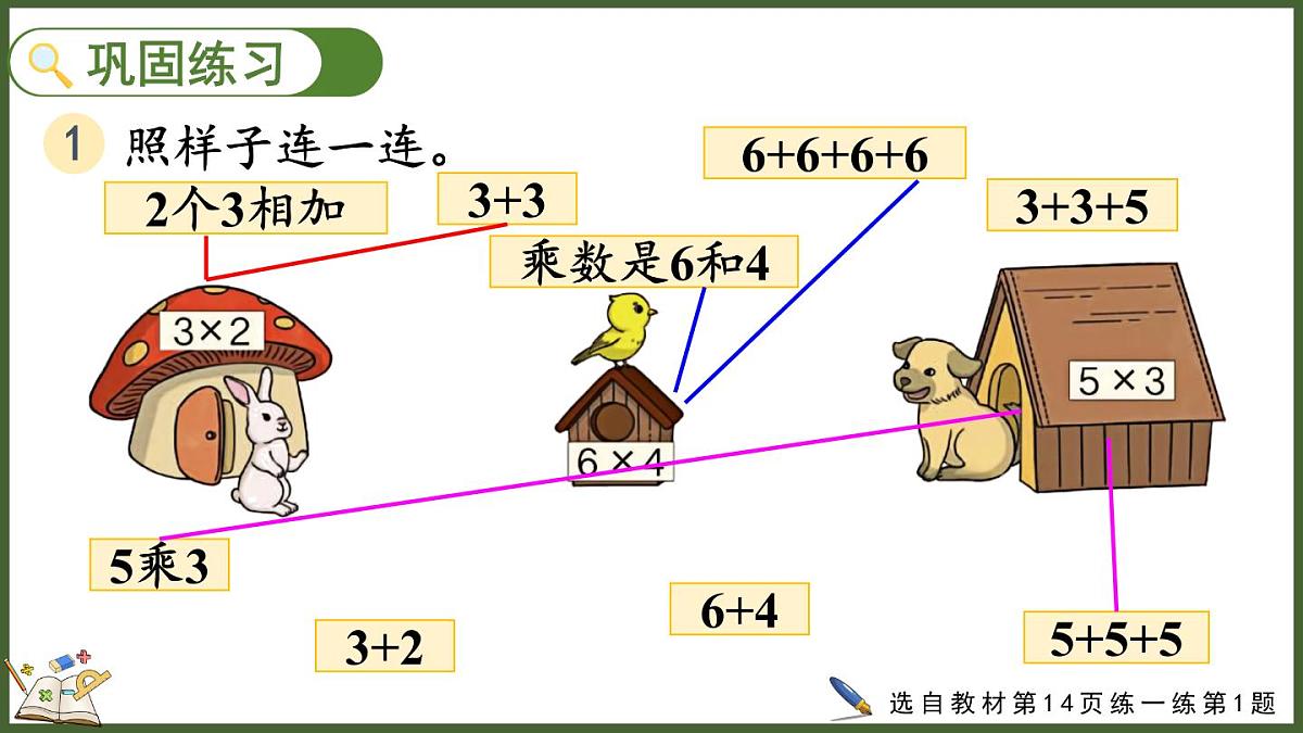人教版(2024)数学二年级上册 2.1.3 练一练(课件)第4页