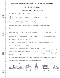 广东省梅州市2024-2025学年六年级上册北师大版数学“期中学习能力检测题”(含答案)
