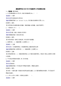 潇湘源学校2025年六年级数学小升初模拟试卷（一）(教师版)