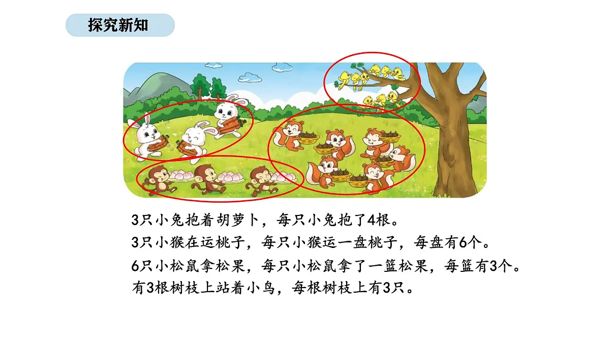 2025-2026学年度北师大版数学二年级上册3.4 动物聚会(课件)第4页