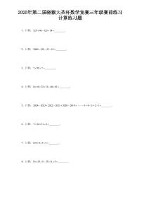2025年第二届晓猴大圣杯数学竞赛3年级赛前练习3年级计算题目练习含答案