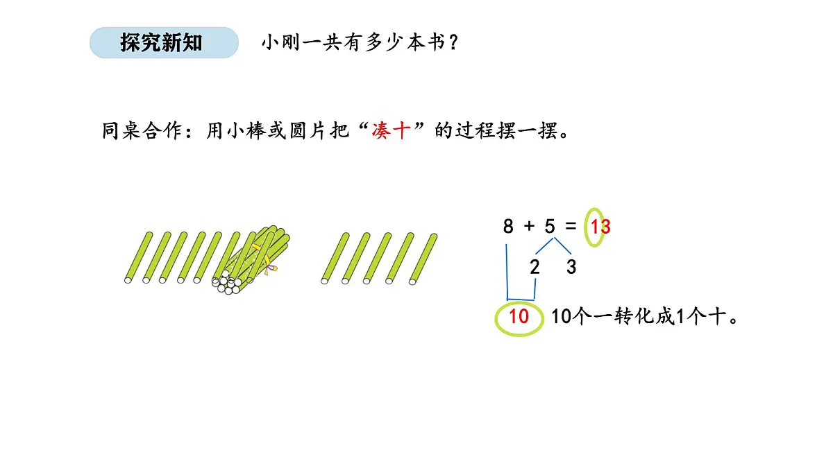 北京版数学一年级上册4.5 8、7、6加几(课件)第5页