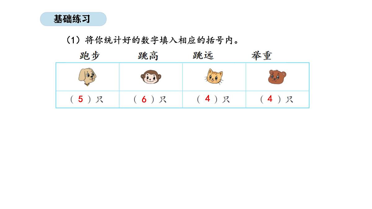 北京版数学一年级上册6.3 统计与概率(课件)第7页