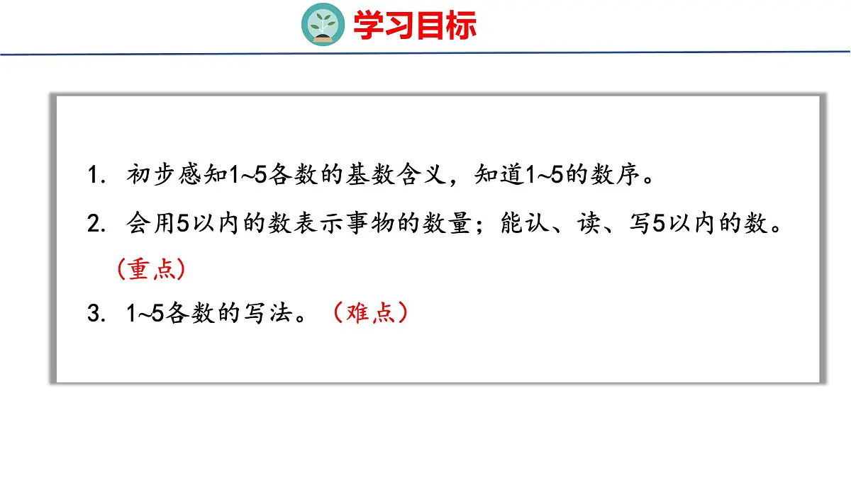 2025年人教一年级数学上册 1.1.1 1~5的认识(课件)第2页