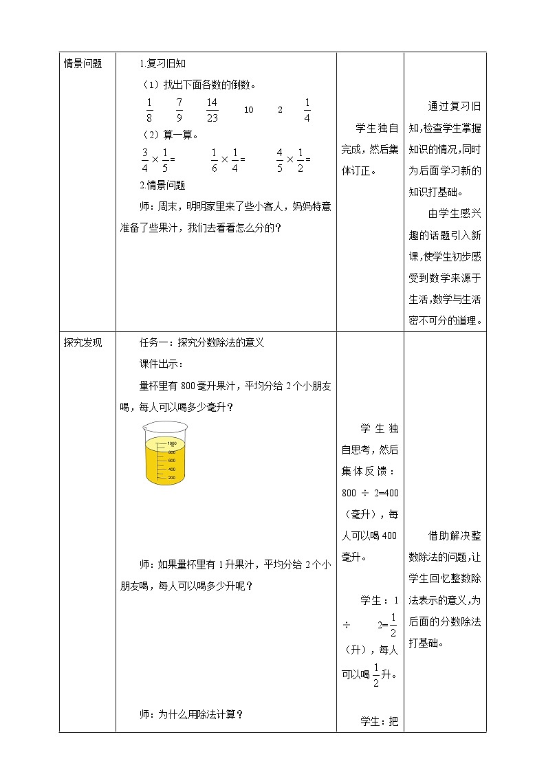 【任务型备课】苏教版六年级上册-3.1 分数除以整数(教案)第2页