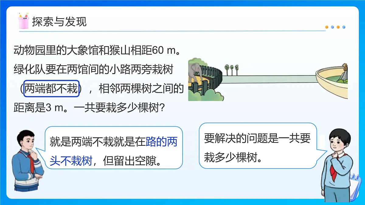 【任务型备课】人教版五年级上册-7.2 植树问题(两端不栽)(课件)第8页