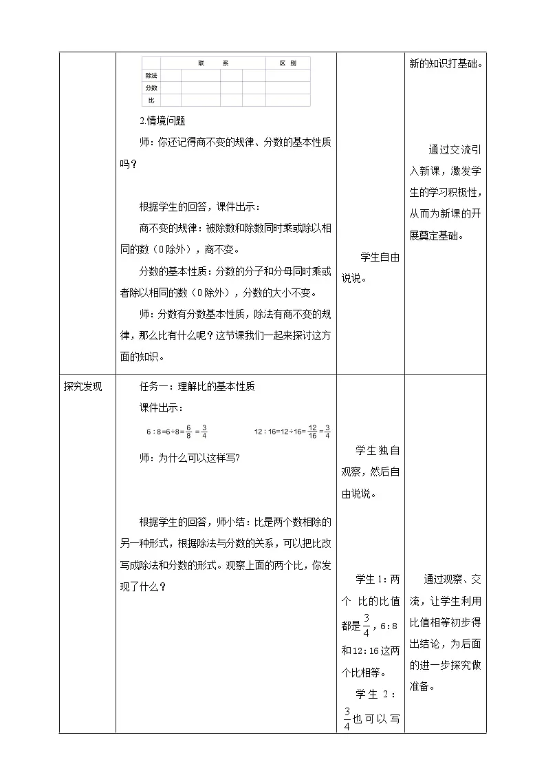 【任务型备课】人教版六年级上册-4.2 比的基本性质(教案)第2页