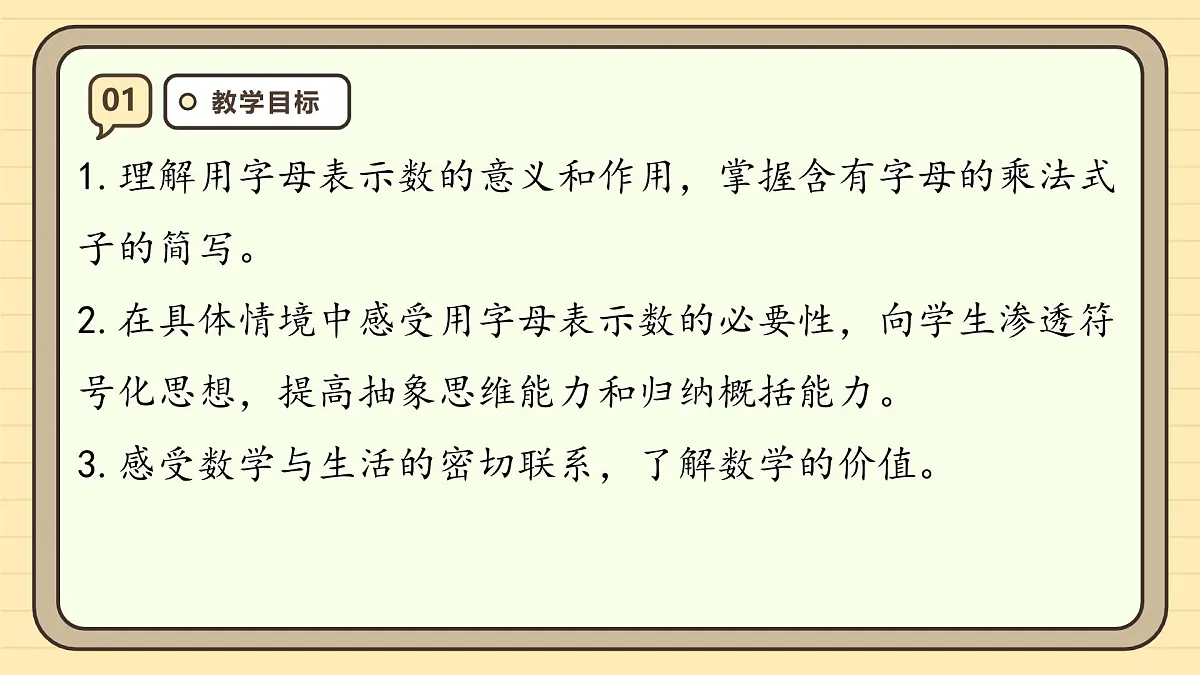 5.1 用字母表示数(1)课件 人教版 五年级上册数学第3页