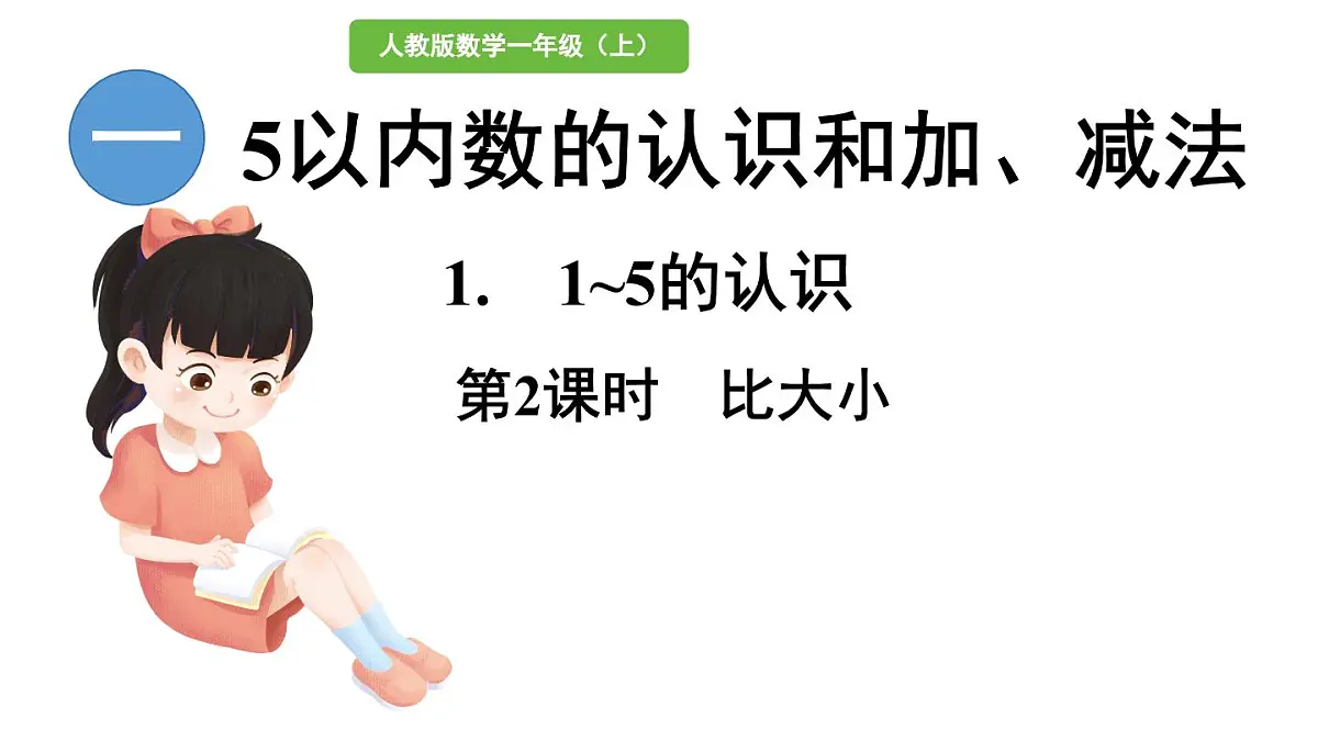 小学 数学 人教版(2024) 一年级上册(2024) 一 5以内数的认识和加、减法 1. 1~5的认识比大小 课件第1页