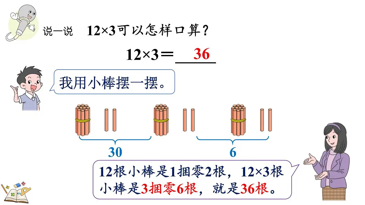 2.1.2 两位数乘一位数(不进位)的口算乘法(课件)2025-2026学年冀教版三年级数学上册第5页