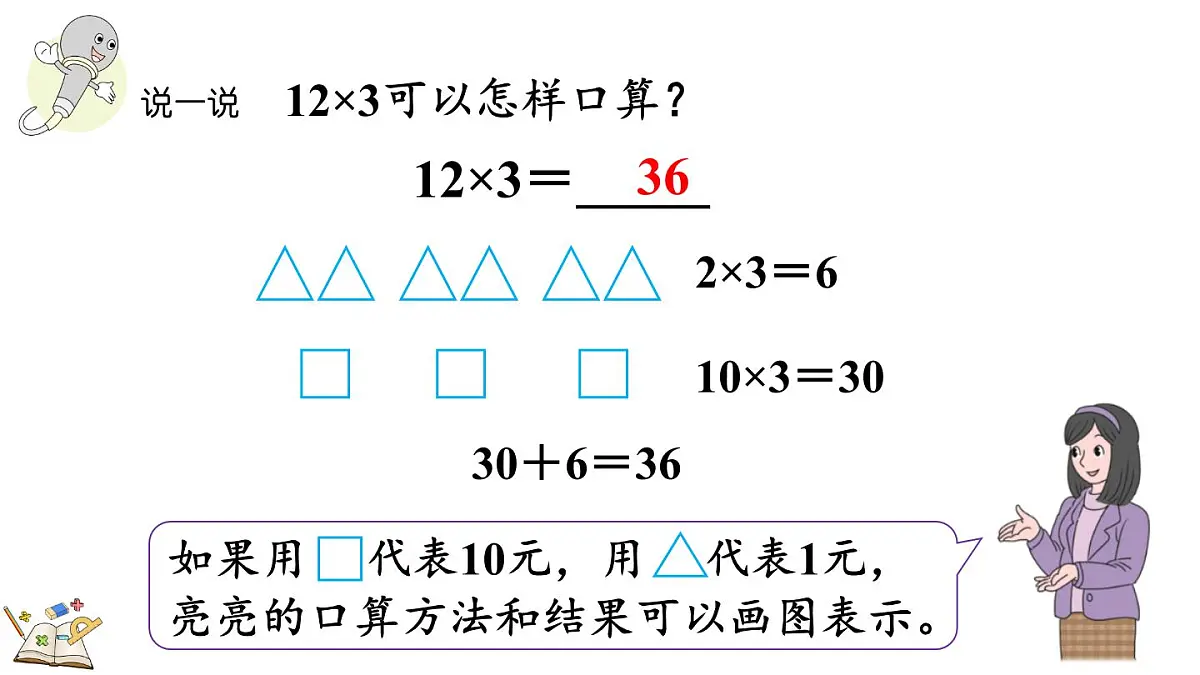 2.1.2 两位数乘一位数(不进位)的口算乘法(课件)2025-2026学年冀教版三年级数学上册第7页