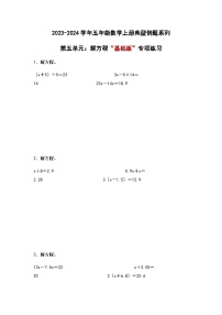 2023-2024学年五年级数学上册——第五单元《解方程》检测基础卷（含答案）