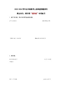 2023-2024学年五年级数学上册——第五单元《解方程》检测进阶卷（含答案）