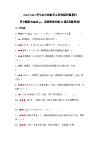 2023-2024学年五年级数学上册期中考——《高频易错判断30题二》典型例题练习（含答案）