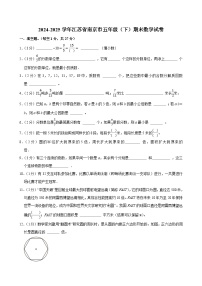 2024-2025学年江苏省南京市五年级（下）期末数学试卷