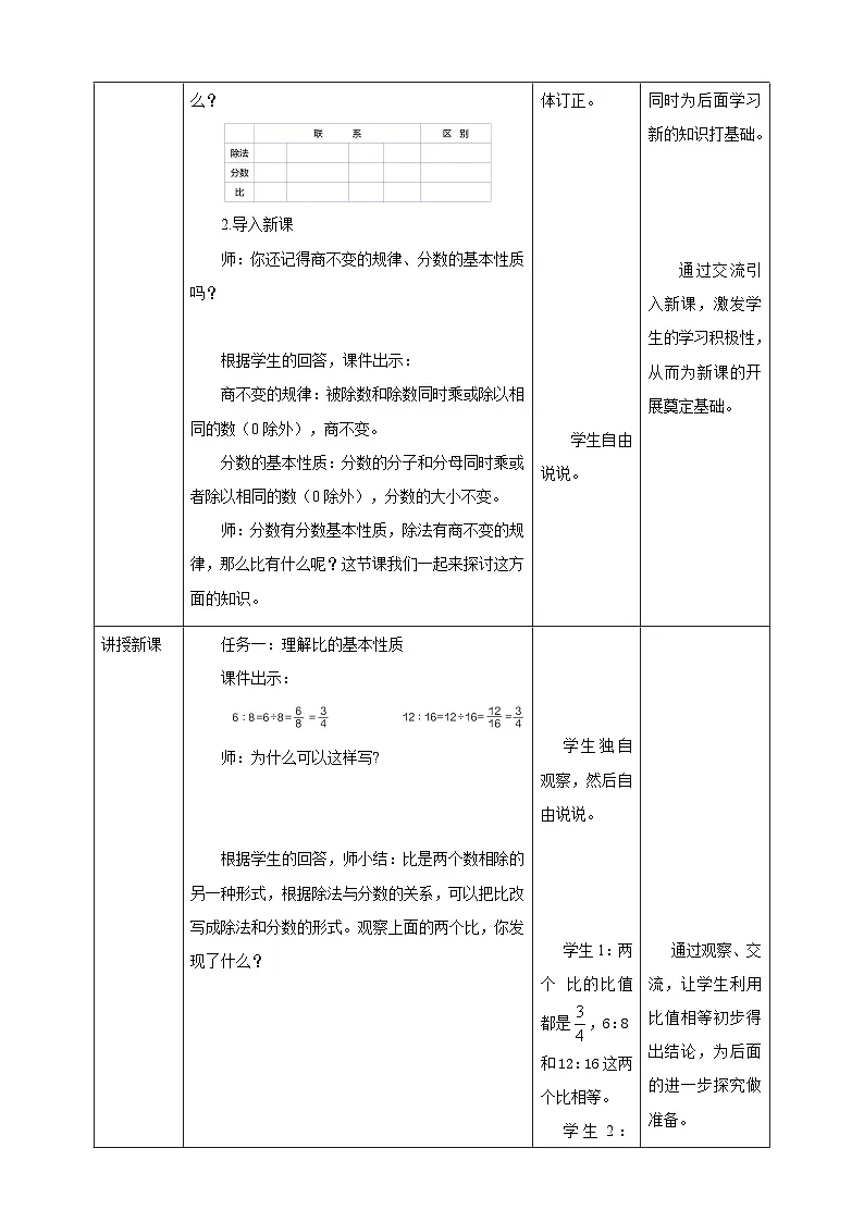 4.2《 比的基本性质》教学设计 2025-2026学年小学数学六年级上课 人教版第2页