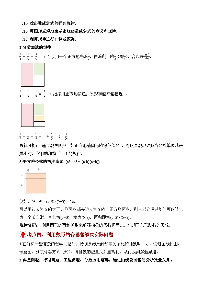 单元复习讲义:专题08 数学广角——数与形(考点梳理+例题讲解+考点练习)-2025-2026学年六年级上册数学人教版(解析版)第3页