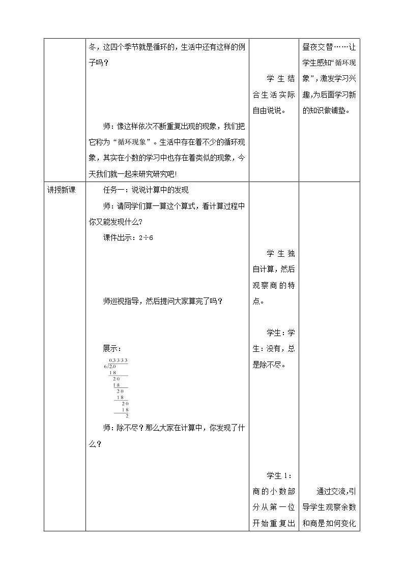 《3.9 循环小数》教学设计 -2025-2026学年五年级数学上册 西师大版第2页