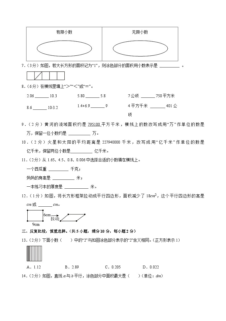 2024-2025学年安徽省合肥市肥东县多校五年级(上)期中模拟数学试卷第2页