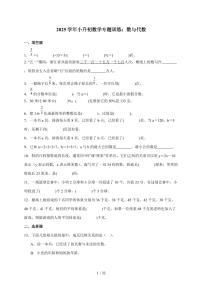 2025年（小升初）六年级下册数学专项练习：数与代数（含解析）