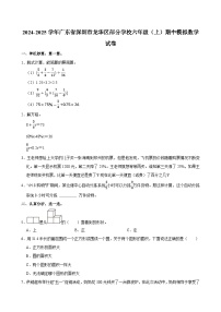 2024-2025学年广东省深圳市龙华区部分学校六年级（上）期中模拟数学试卷