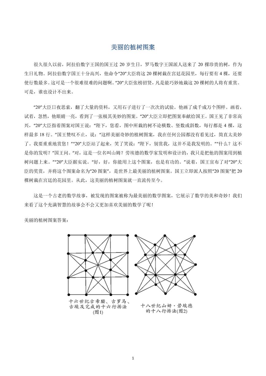 美丽的植树图案练习含答案-小学数学二年级竞赛趣味故事专题
