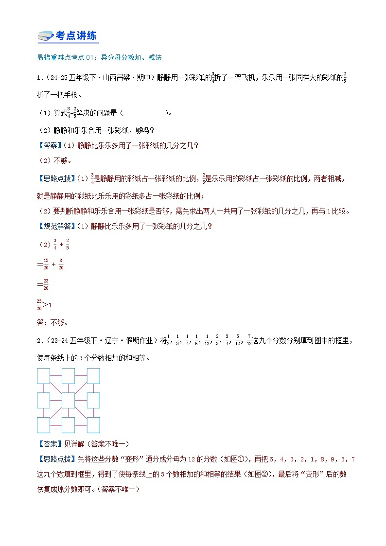 期末必刷练(27个重难点考点讲练 共54题)-2024-2025学年北师大版数学五年级下学期高频易错压轴题考点分类培优练(真题汇编)教师版-A4第2页