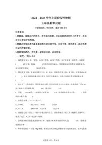 2024~2025学年重庆市巴南区人教版五年级上学期期末阶段性检测数学试卷(附答案)