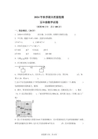 2024~2025学年重庆市巫山县人教版五年级上学期期末数学检测试题(附答案)