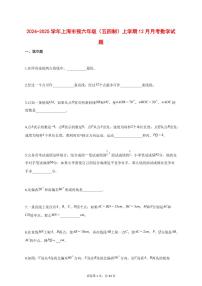 2024_2025学年上海市预六年级（五四制）上学期12月月考数学【答案】