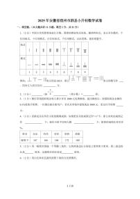 【小升初】2025年安徽省宿州市泗县六年级下册期末数学试题【附答案】