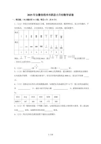 【小升初】2025年安徽省宿州市泗县六年级下册期末数学试题【附答案】