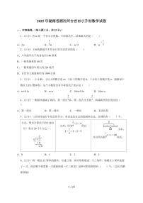 【小升初】2025年湖南省湘西州吉首市六年级下册期末数学试题【附答案】