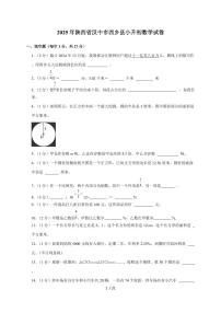 【小升初】2025年陕西省汉中市西乡县六年级下册期末数学试题【附答案】