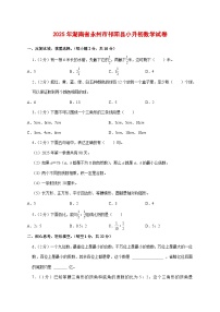 (小升初)2025年湖南省永州市祁阳县初一新生入学分班考试数学检测试卷(含解析)