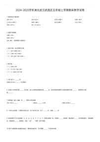 2024~2025学年湖北武汉武昌区五年级上学期期末数学试卷（有答案解析）