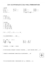 2024~2025学年湖北武汉江汉区六年级上学期期末数学试卷（有答案解析）