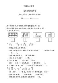 浙江省温州市苍南县2024-2025学年一年级上学期期末数学试题及答案