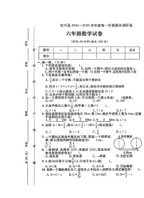 河北省保定市定兴县2024-2025学年六年级上学期期末数学试题及答案