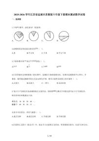 【小升初】2025-2026学年江苏省盐城市苏教版六年级下册期末数学试题（含答案）