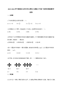 【小升初】2025-2026学年湖南省永州市冷水滩区人教版六年级下册期末测试数学试题(含答案)
