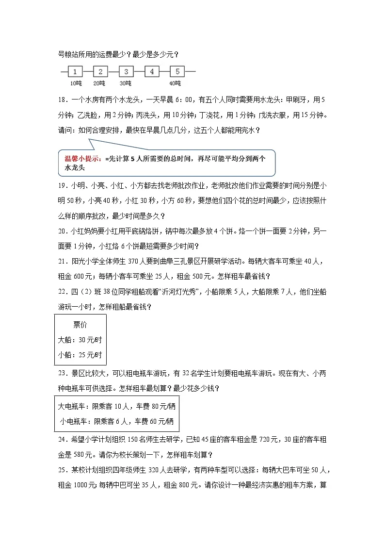 (单元提升培优)第8单元 数学广角-优化 专项04 应用题-2025-2026学年四年级数学上册单元提升培优精练人教版(含答案解析)第3页