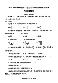 山东省青岛市黄岛区2024-2025学年六年级上学期期末教学质量监测数学试卷