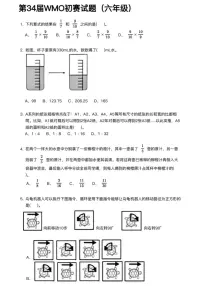 2025年第34届WMO世界奥林匹克融合创新讨论大会六年级竞赛初赛数学试题+答案