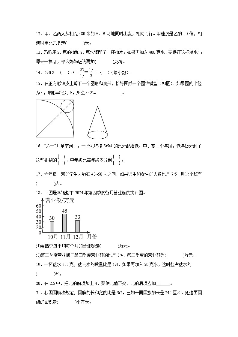 (期末考点)第6单元 比的认识 专项02 填空题-2025-2026学年六年级数学上册期末复习培优精练北师大版(含答案解析)第2页