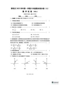 上海市普陀区2025-2026学年六年级上学期期末综合卷（A）数学试卷