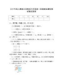 2025年秋人教版小学数学六年级第一学期期末模拟测试卷及答案