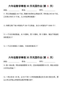 六年级数学寒假作业每日一练3