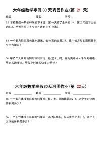 六年级数学寒假作业每日一练11