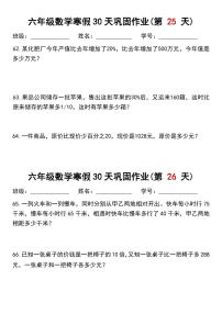 六年级数学寒假作业每日一练13